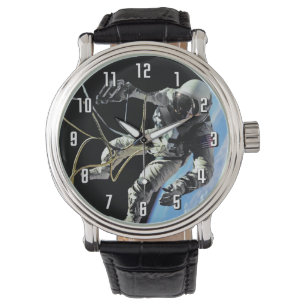 Reloj De Pulsera Foto de Spacewalk del primer astronauta estadounid
