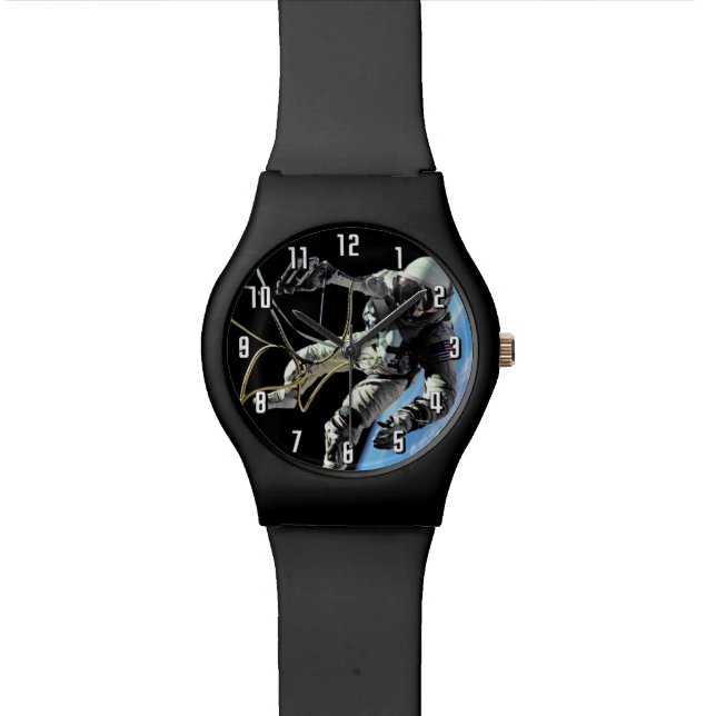 Reloj De Pulsera Foto de Spacewalk del primer astronauta estadounid (De cerca)