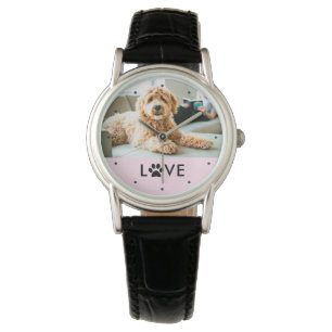 Reloj De Pulsera Foto de su perro o gato   Amor por la impresión de