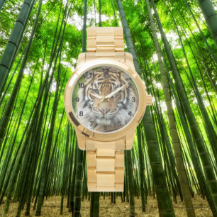 Reloj De Pulsera Foto de Tigre de gato grande