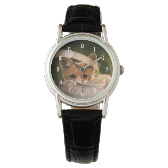 Reloj De Pulsera Foto de un Pequeño Naranja Fox (Anverso)