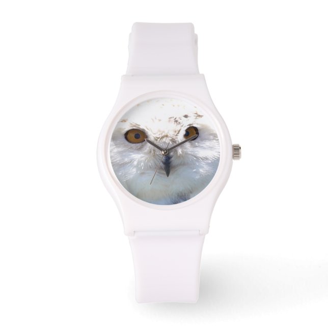Reloj De Pulsera Foto de vida silvestre Cute Snowy Owl Eyes (Anverso)