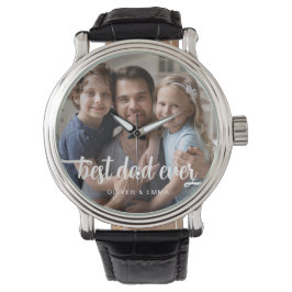 Reloj De Pulsera Foto del guión del Día del Padre Mejor Papá Nunca
