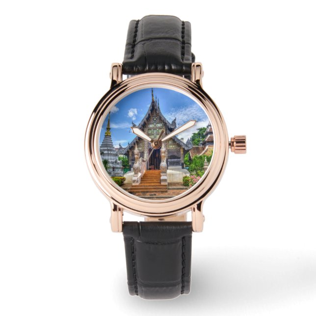 Reloj De Pulsera Foto del templo de Chiang Mai (Anverso)