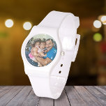 Reloj De Pulsera foto elegante de la familia de guiones blancos<br><div class="desc">foto de la familia de guiones blancos elegantes Watch</div>