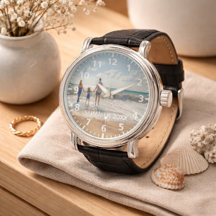 Reloj De Pulsera Foto familiar personalizada vacaciones de verano t
