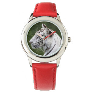 Reloj De Pulsera Foto hermosa del tigre blanco rayado