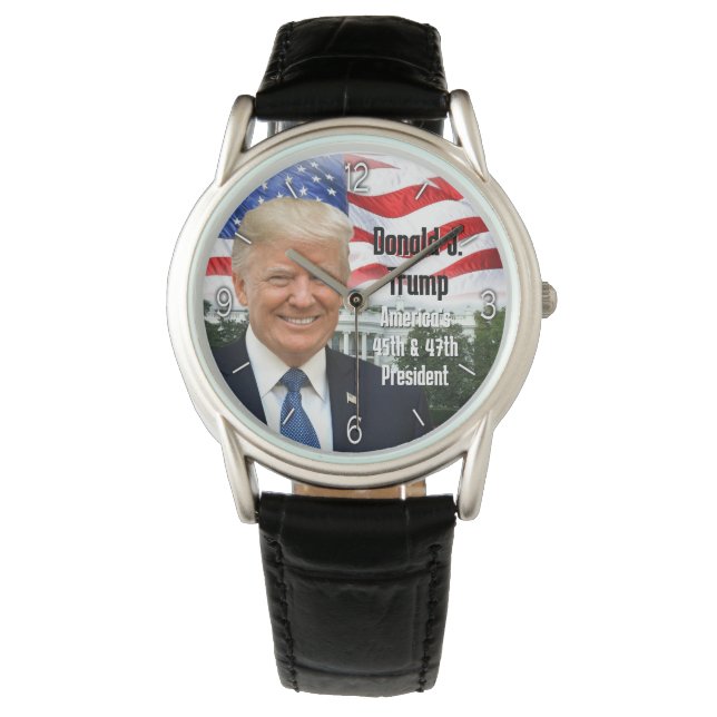Reloj De Pulsera Foto patriótica 47º presidente Donald Trump 2024 (Anverso)