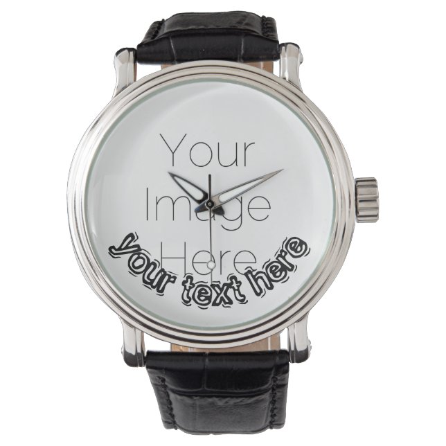 Reloj De Pulsera Foto personalizada con texto personalizado  (Anverso)