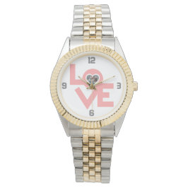 Reloj De Pulsera Foto personalizada de Valentines Couple Heart Pers