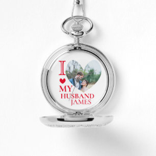 Reloj De Pulsera Foto personalizada del corazón con 'Amo a mi espos