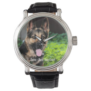 Reloj De Pulsera Foto personalizada del perro de pastor alemán,