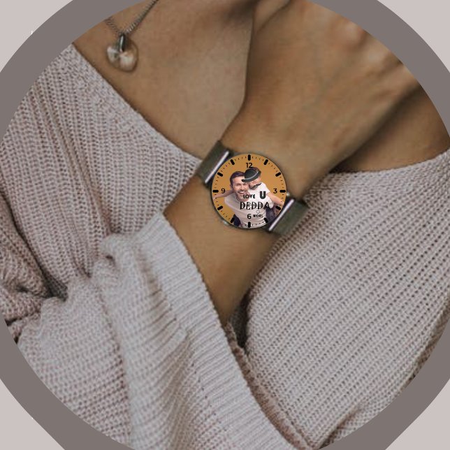 Reloj De Pulsera Foto personalizada "Love You Dedda" Elegante (Subido por el creador)