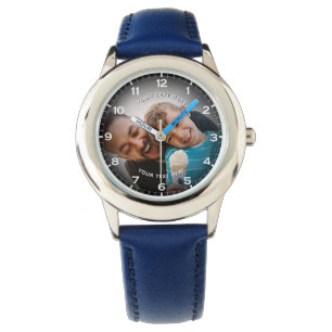 Reloj De Pulsera Foto Personalizada Moderna y Texto Personalizado p