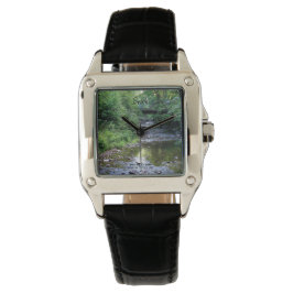 Reloj De Pulsera Foto personalizada Sunlit Serenity Mountain Creek