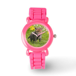 Reloj De Pulsera Foto salvaje roja mullida linda Strapwatch del