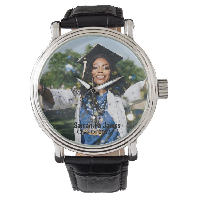 Reloj De Pulsera Foto y nombre de graduación personalizados (Anverso)