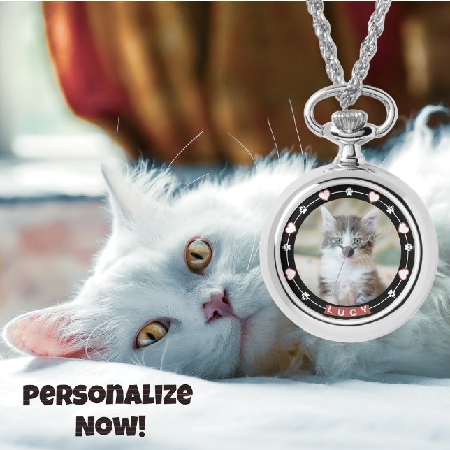 Reloj De Pulsera Foto y nombre del personalizable Mascota blanco y  (Subido por el creador)