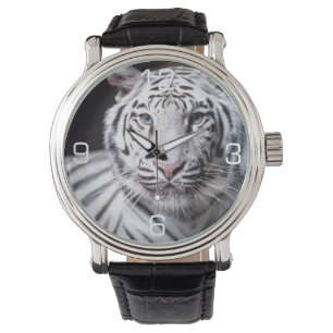 Reloj De Pulsera Fotografía blanca del tigre de Bengala