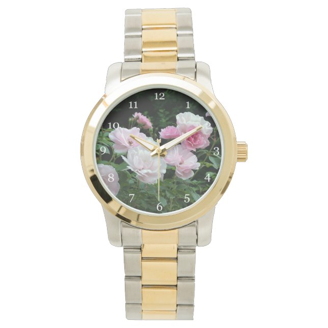 Reloj De Pulsera Fotografía de flores rosadas de bonito (Anverso)