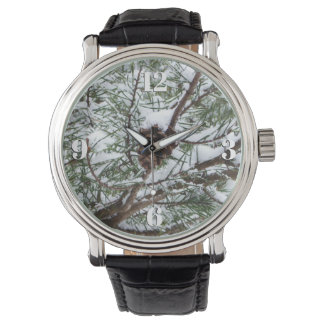 Reloj De Pulsera Fotografía de la naturaleza del invierno de Snowy