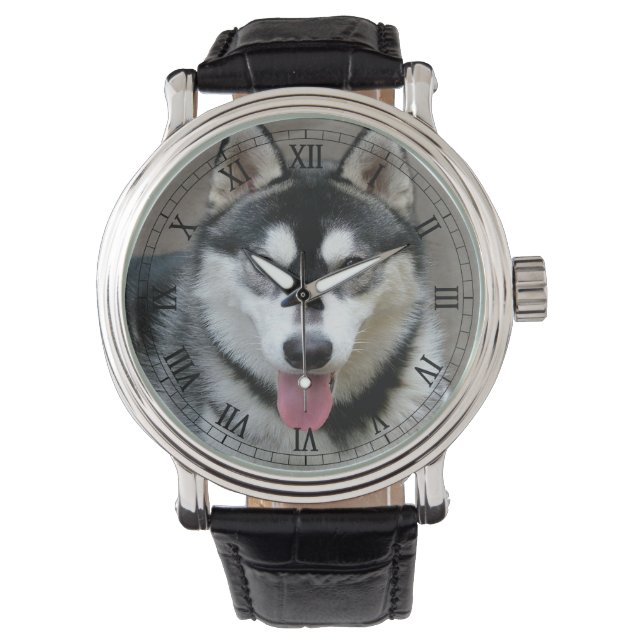 Reloj De Pulsera Fotografía de perro malamute de Alaskan (Anverso)