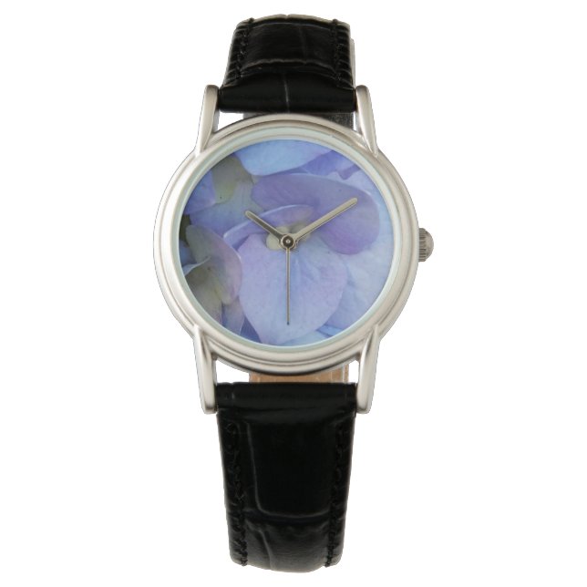Reloj De Pulsera Fotografía floral de Hydrangea Azul (Anverso)