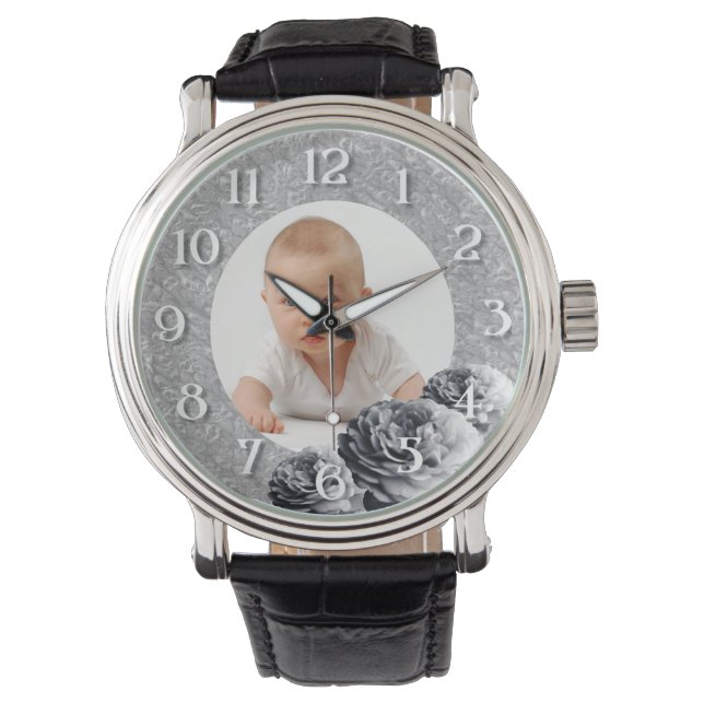 Reloj De Pulsera fotograma personalizado/ Rosa BW (Anverso)