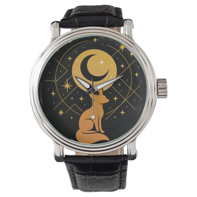 Reloj De Pulsera Fox del Desierto Celeste - Luna y Estrellas Cósmic (Anverso)