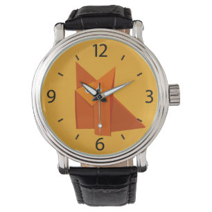 Reloj De Pulsera Fox lindo amarillo de Origami