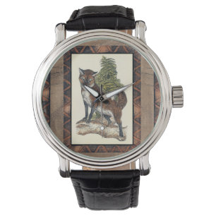 Reloj De Pulsera Fox Rústica pisando un tronco de árbol