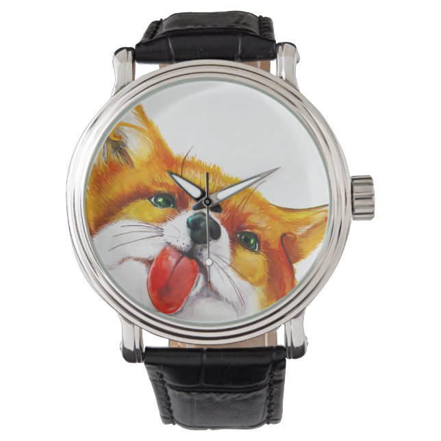 Reloj De Pulsera Fox Watercolor (Anverso)
