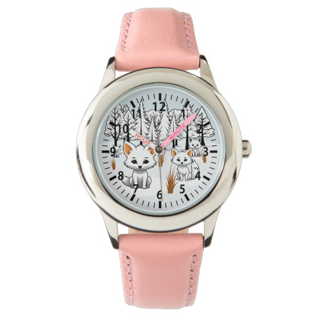Reloj De Pulsera Foxes Árticos - Paisaje invernal (Anverso)