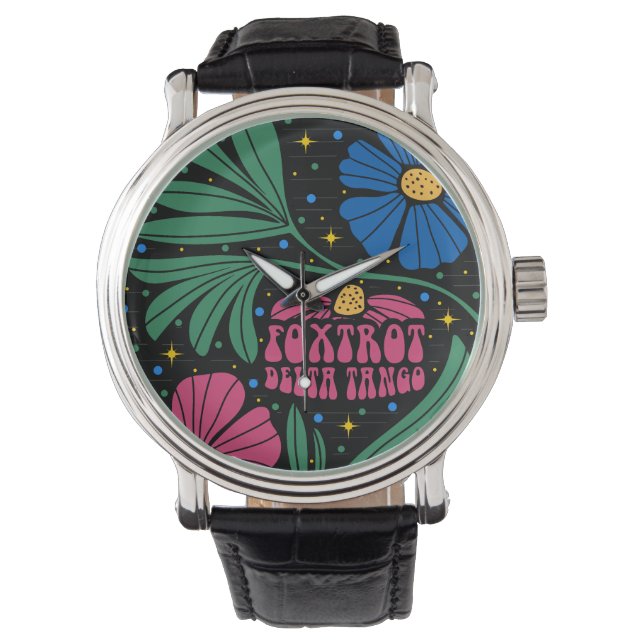 Reloj De Pulsera Foxtrot Delta Tango Flower Boho (Anverso)
