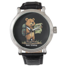 Reloj De Pulsera Foxtrots Deltas Tangos Funny Bear Retro Gráfico