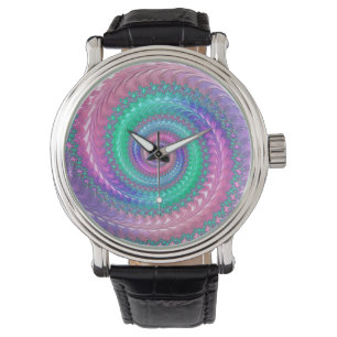 Reloj De Pulsera Fractal de espiral pastel