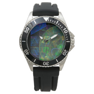 Reloj De Pulsera Fractal de llamas de Punk estéreo