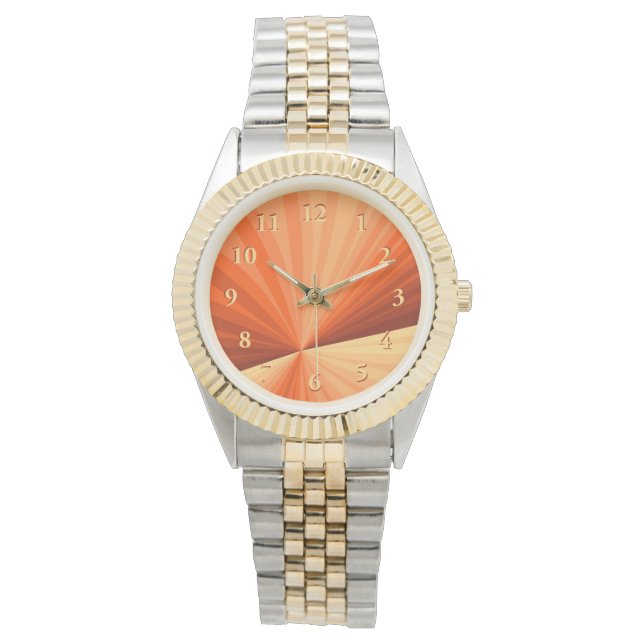 Reloj De Pulsera Fractal gráfico de vainilla roja, Naranja abstract (Anverso)
