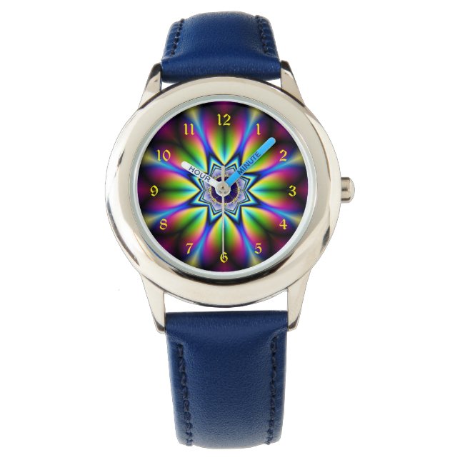 Reloj De Pulsera Fractal Kaleidoscope psicodélico (Anverso)