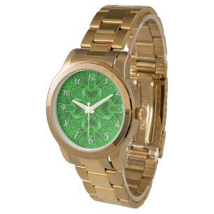 Reloj De Pulsera Fractal kaleidoscopio verde vintage celta