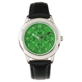 Reloj De Pulsera Fractal kaleidoscopio verde vintage celta