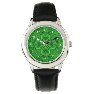 Reloj De Pulsera Fractal kaleidoscopio verde vintage celta