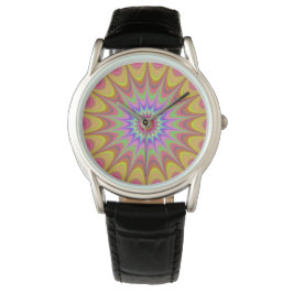 Reloj De Pulsera Fractal Mandala Floral Psicodelle Retro Trippy Wa
