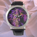 Reloj De Pulsera fractal moderno en negro y púrpura<br><div class="desc">Diseño fractal púrpura único - arte moderno! Fantasía - única - genial! Diseñado por Marions Artwork. ¡Puedes personalizar el diseño o transferirlo a otro producto! ¡Cambia el tamaño,  agrega texto y más!</div>