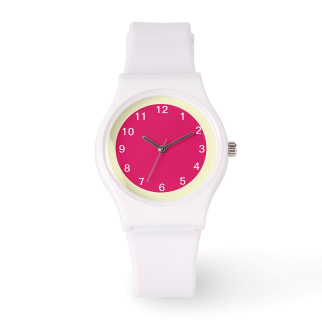 Reloj De Pulsera Frambuesa y crema (Anverso)