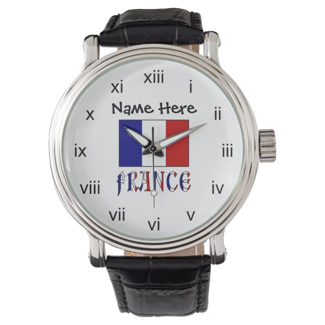 Reloj De Pulsera Francia y la bandera francesa personalizada (Anverso)