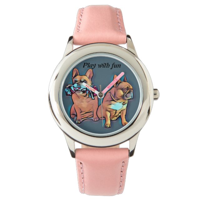 Reloj De Pulsera Französische Bulldogge play with fun (Anverso)