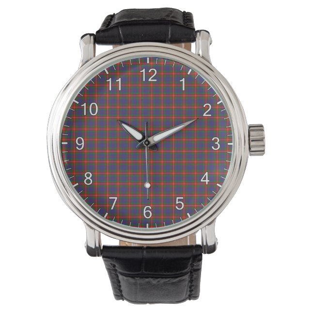 Reloj De Pulsera Fraser clásico del clan eterno de Lovat Tartán Pla (Anverso)