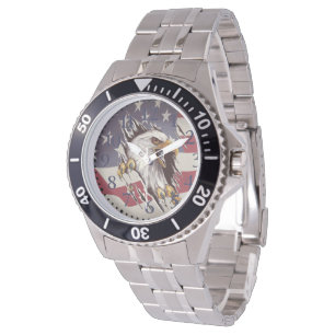 Reloj De Pulsera Freedom Bald Eagle American Flag Watch
