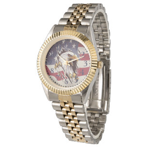 Reloj De Pulsera Freedom Bald Eagle American Flag Watch